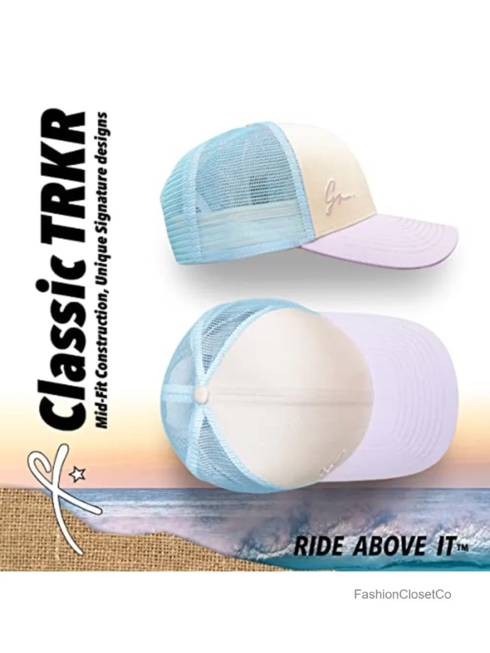 Women's Trucker Hat Snapback Baseball Cap Curved Bill Cotton Polyester